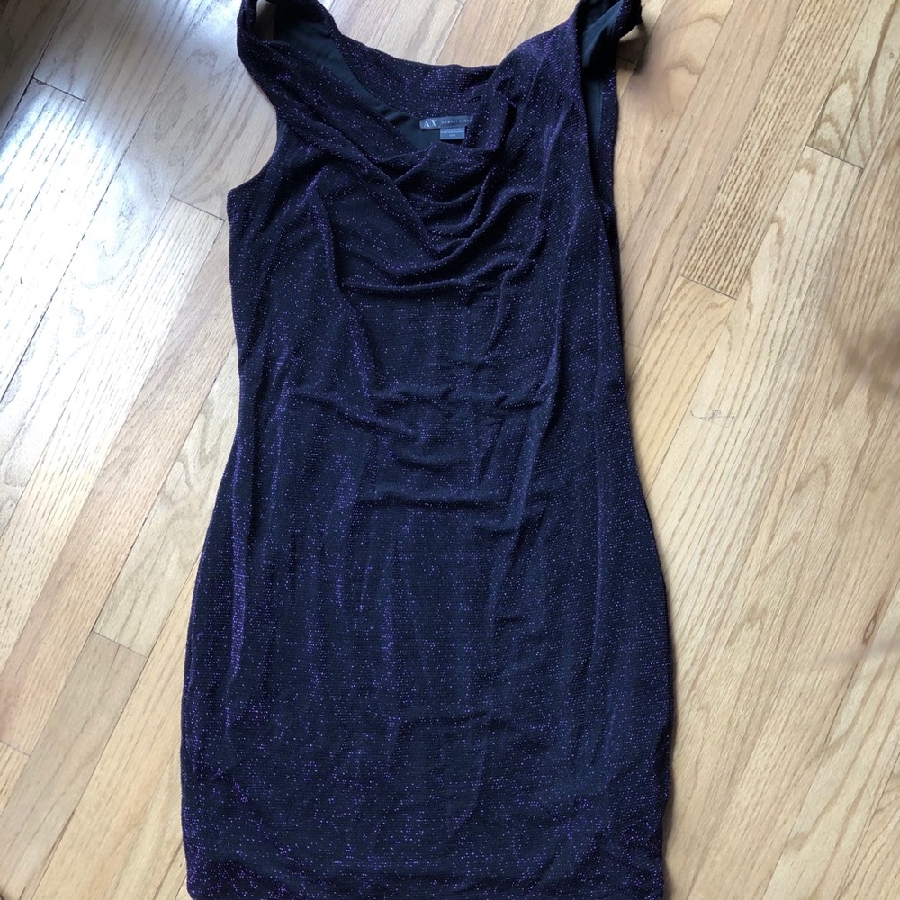 Purple and black mesh bodycon tank mini dress